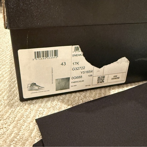 *SOLD* Chanel Men Silver Mid-Top Metallic Sneakers - Picture 15 of 17